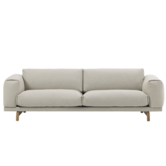 Rest 3,5 -seater Sofa Wooly 2265 grey, oak base