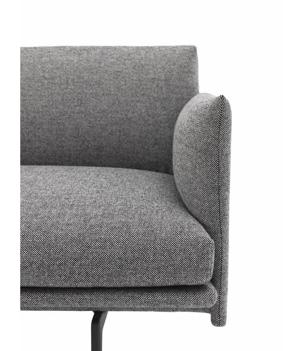 Muuto Outline 3,5-seater Sofa Hallingdal 166, base chrome