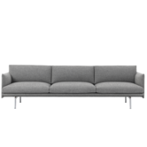 Muuto - Outline 3,5-zits Bank Hallingdal 166 - basis chrome