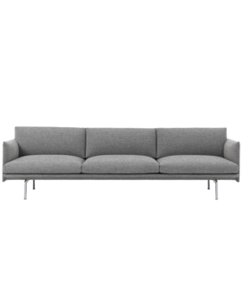 Muuto Outline 3,5-seater Sofa Hallingdal 166, base polished