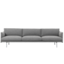 Muuto - Outline 3,5-seater Sofa Hallingdal 166 - base chrome