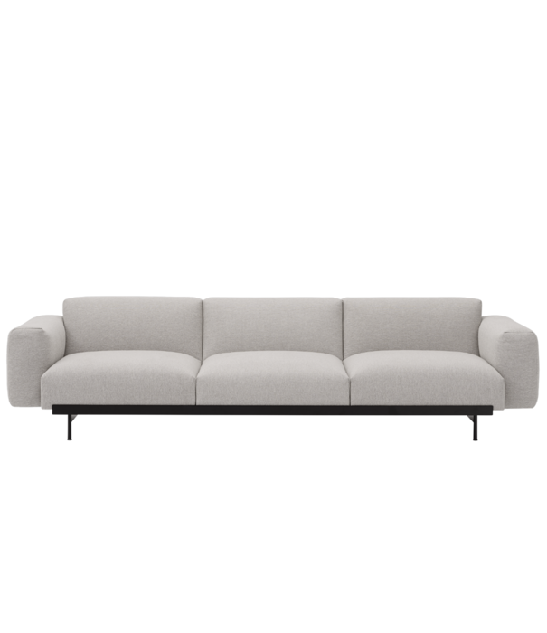 Muuto  Muuto Modular Sofa,  In Situ 3-zits Bank Clay 12 beige melange - basis zwart