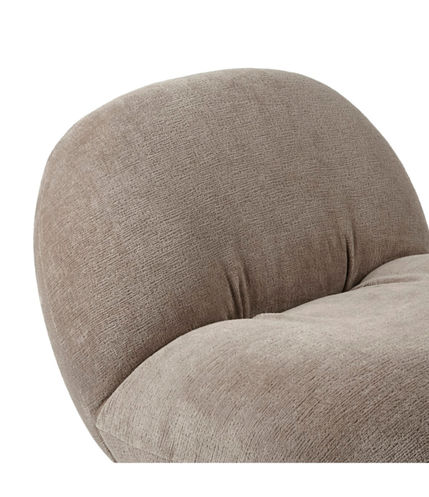 Gubi  Gubi Pacha Lounge Stoel Mumble 14 taupe, zwart voet