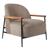 Gubi - Sejour lounge armchair walnut - Mumble 14 taupe