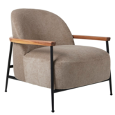 Sejour Lounge Chair with armrest, Mumble 14 taupe, walnut