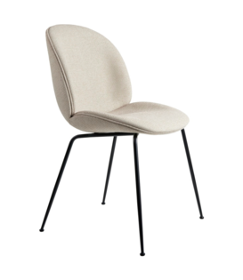 Gubi - Beetle Dining Chair fabric Tempt,  conic base black