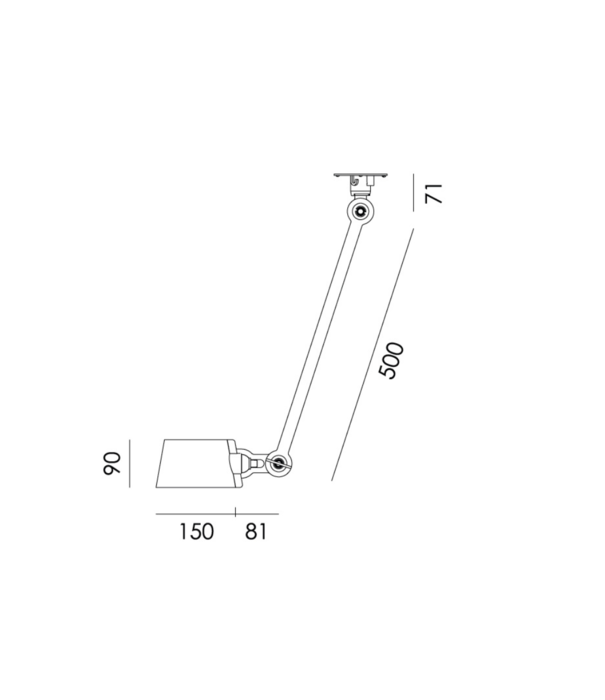 Tonone  Bolt ceiling 1 arm sidefit plafondlamp