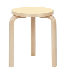 Artek - Stool 60 birch - beige linoleum