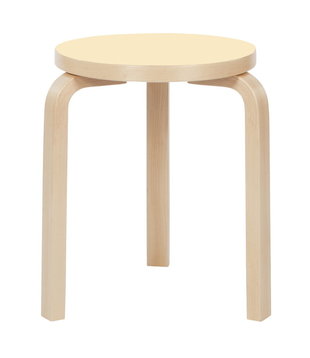 Artek - Stool 60 berken - beige linoleum