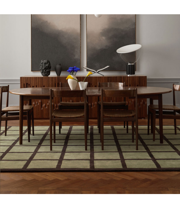 Layered  Layered Avenue Checked Rug, Bone White