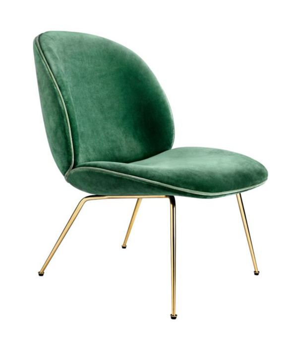 Gubi  Beetle Lounge Chair cognac leather, brass legs
