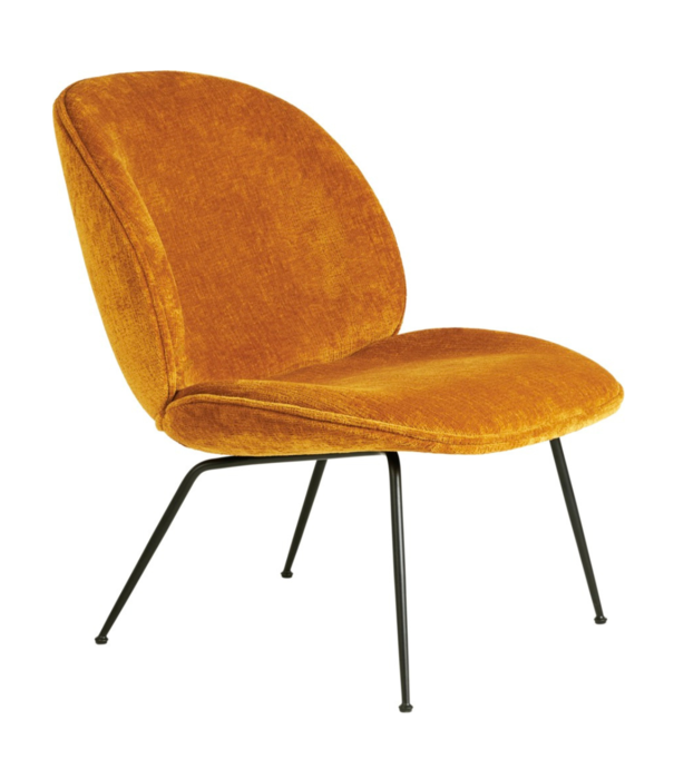 Gubi  Gubi - Beetle lounge stoel Mumble 49 oranje - conic voet zwart