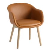 Muuto - Fiber Conference Armchair wood base - Cognac leather