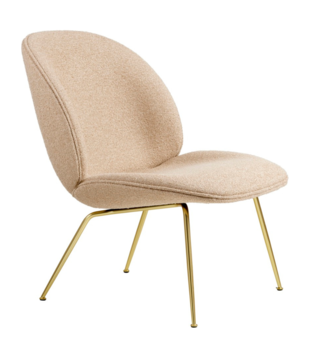 Gubi Beetle lounge chair Around Boucle 04 , base brass