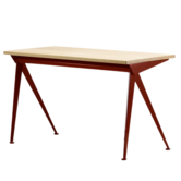 Vitra Compas Direction Bureau Japans rood, eiken top