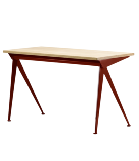Vitra Compas Direction Bureau Japans rood, eiken top