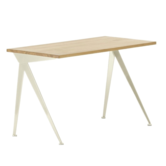 Vitra Compas Direction Desk Prouve Blanc, oak table top