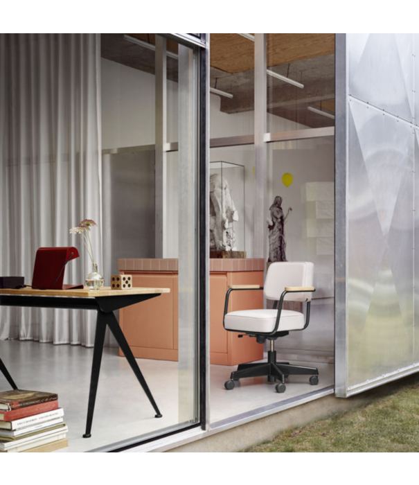 Vitra  Vitra Compas Direction Bureau diepzwart, eiken top
