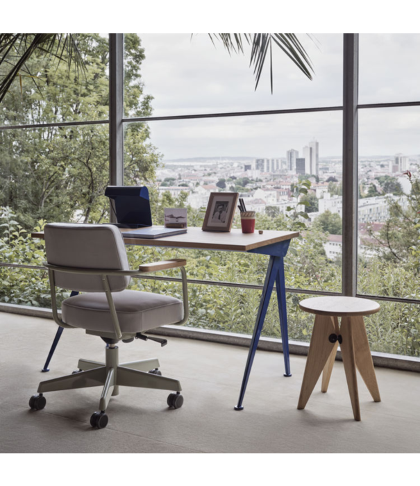Vitra  Vitra Compas Direction Desk Bleu Marcoule, oak top