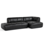 Hay - Quilton Duo Sofa combination 21 - Sense Leather Black