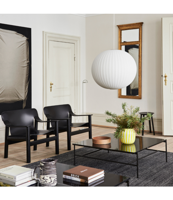 Hay  Hay - Rebar coffee table alabaster - beige marble 80 x 49