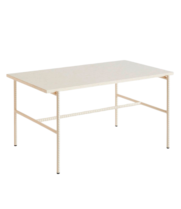 Hay  Hay - Rebar coffee table alabaster - beige marble 80 x 49