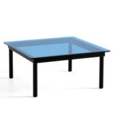 Hay - Kofi CoffeeTable Black - Blue tinted glass 80 x 80