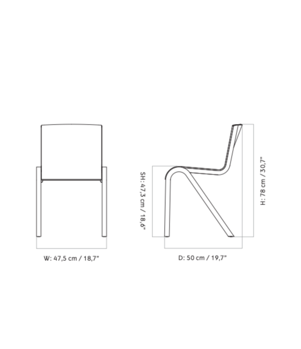 Audo Audo Ready Dining Chair oak, seat Audo boucle