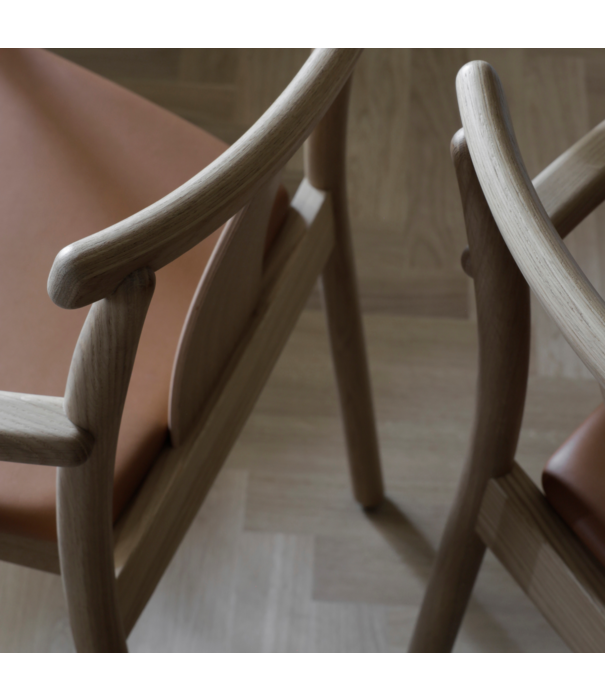 Audo Audo - Merkur dining chair with arm - seat leather upholstered