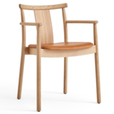 Merkur dining chair with arm - seat leather upholstered