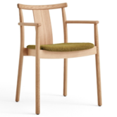 Merkur dining armchair with armrests - seat upholstered