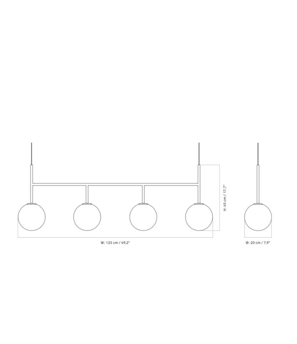 Audo Audo - TR Bulb hanglamp rail 125 cm