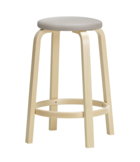 Artek - Bar Stool 64 birch - seat leather