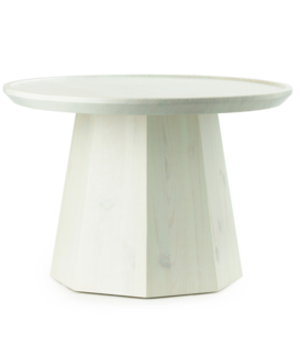 Pine large coffee table light green Ø65