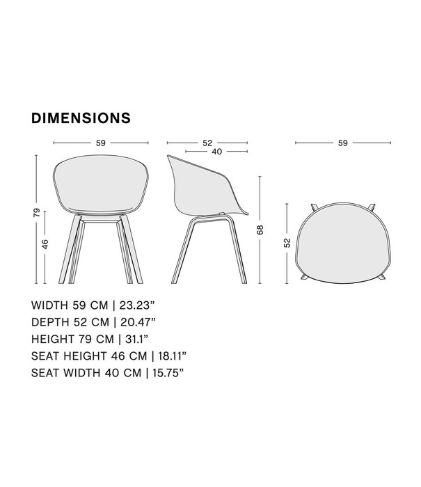 Hay  Hay AAC 227 Dining Chair upholstered, tube base