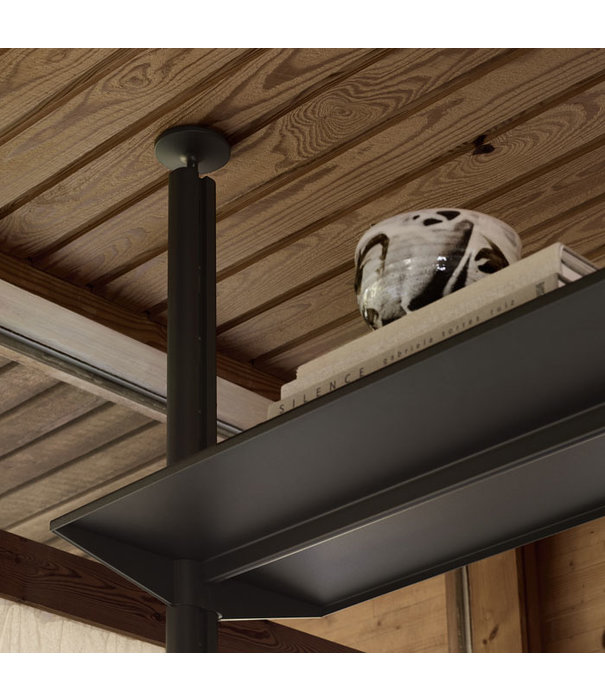 String  Furniture String - Pira G2 Shelf black, floor/ceiling mounted