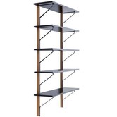Kaari Wall Shelf REB 009 wandrek eiken, zwart glossy H188