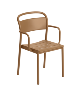 Linear Steel Armchair Burnt Orange