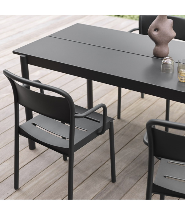 Muuto  Linear Steel Armstoel donkergroen