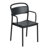 Linear Steel Armchair Black