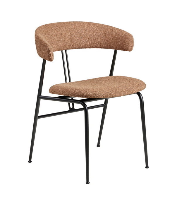 Gubi  Gubi - Violin dining chair upholstered, Around Boucle 032