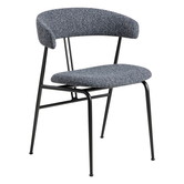 Gubi Violin Dining Chair Around Boucle 023, base black