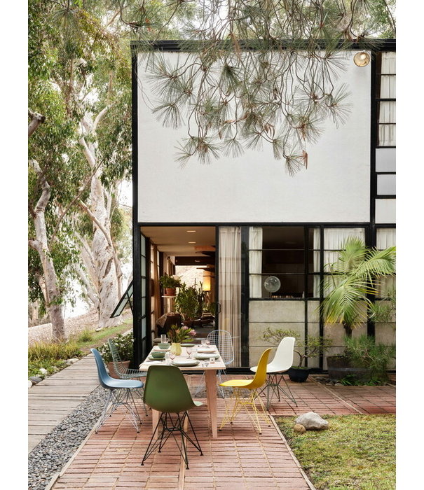 Vitra  Eames DSR Plastic Eetkamerstoel pebble, sea foam green onderstel