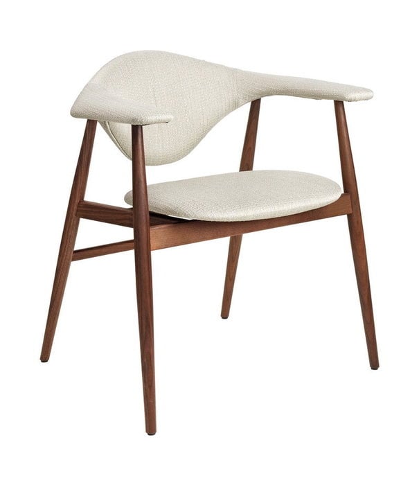 Gubi  Masculo  Eetkamerstoel  Dedar Eero Special FR106, walnoot onderstel