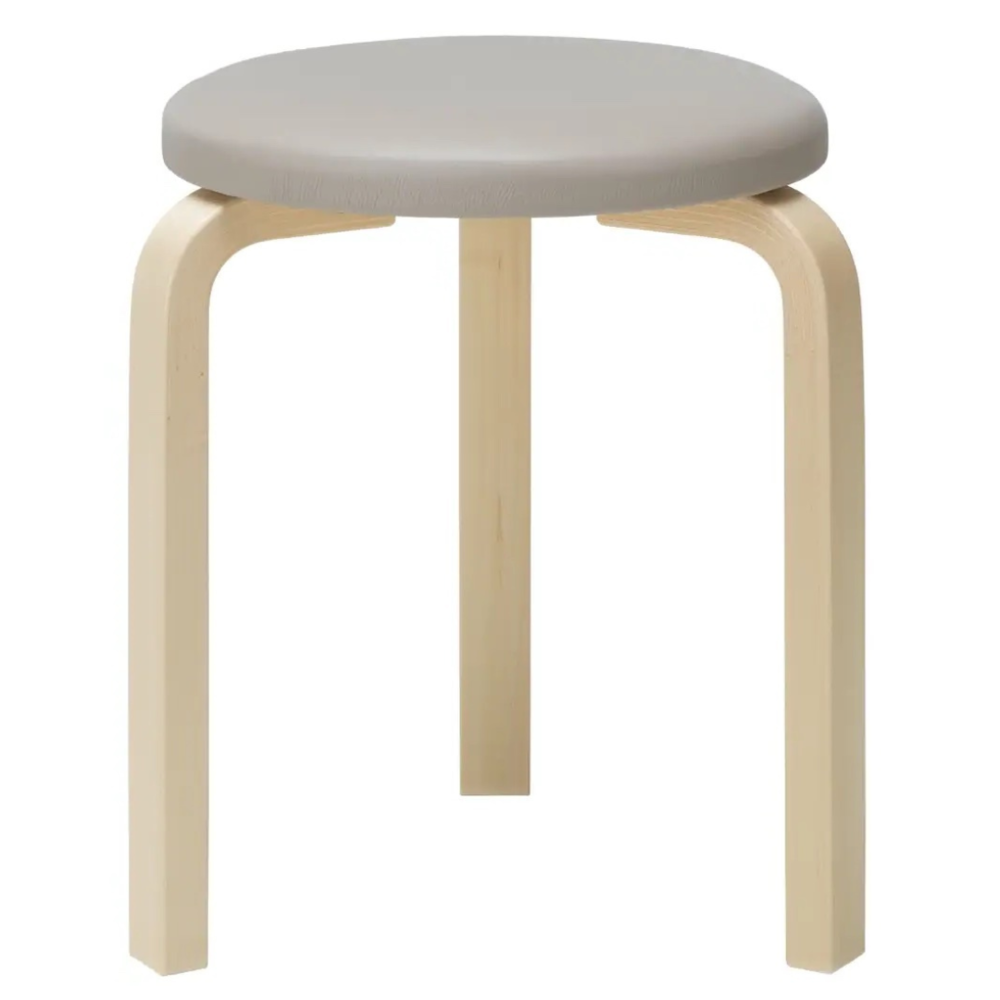 Stool 60 birch - leather - NORDIC NEW