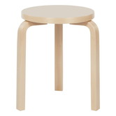 Artek - Stool 60 birch - seat mushroom linoleum