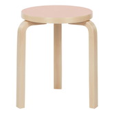 Artek - Stool 60 berken - zitting powder linoleum