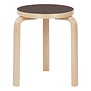 Artek - Stool 60 birch - seat linoleum mauve