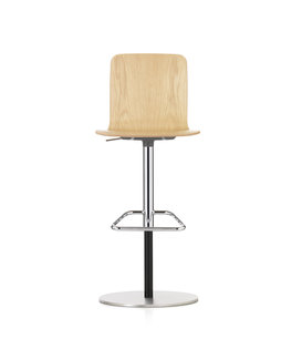 Vitra  Hal Ply Stool oak, chromed base, height adjustable