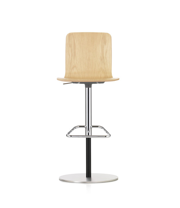 Vitra  Vitra  Hal Ply Stool oak, chromed base, height adjustable